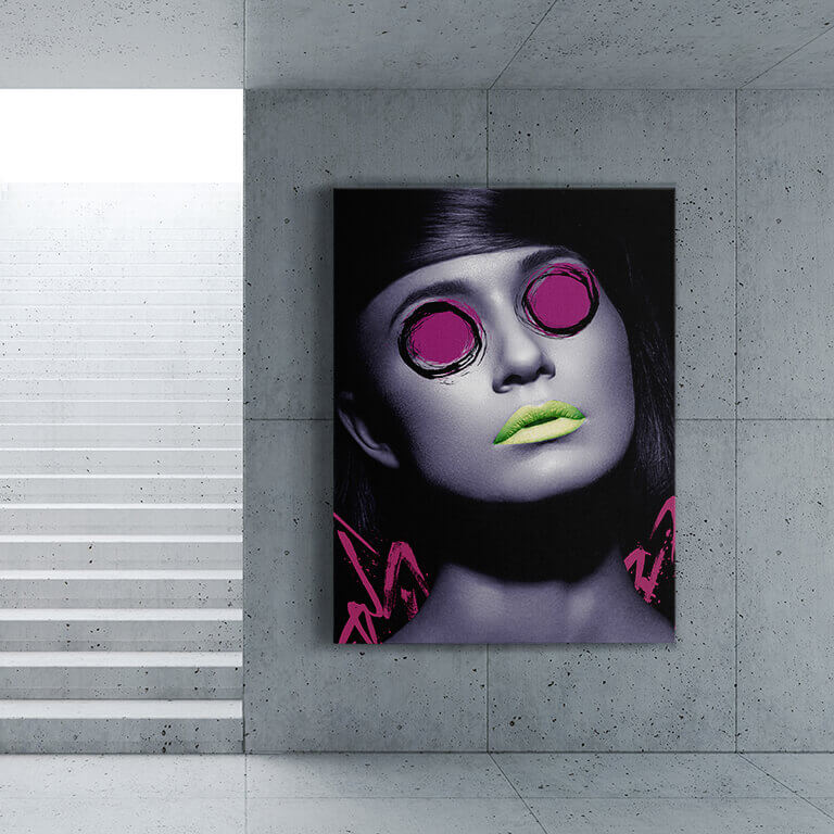 woman with green lips canvas art